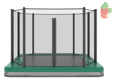 Productafbeelding van Trampoline AKROBAT ORBIT INGROUND 335x244 (11x8ft) Green, inclusief veiligheidsnet