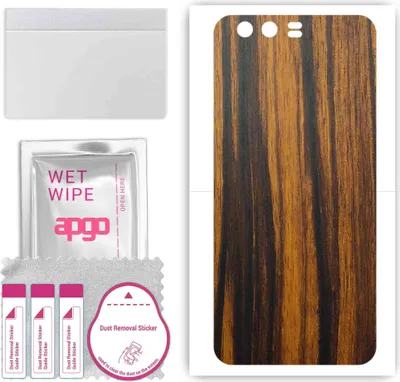Produktbild von apgo Rückseite Schutzfolie, Skin, kompatibel mit Huawei P10 Plus, Hinten Displayschutzfolie aus Vinylfolie, kratzfest, einfache Montage - Tigerwood