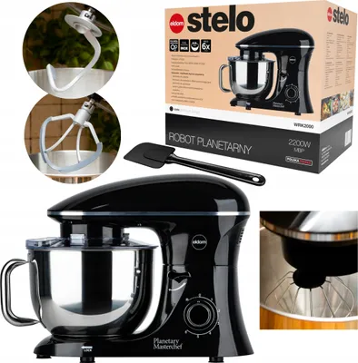 Produktbild von Planetarer Küchenroboter Eldom Wrk2000 Stelo 2200W, 6,2L, 6 Geschwindigkeiten, Zubehör
