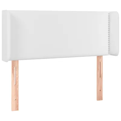 Image de Tête de lit avec oreilles Blanc 103x16x78/88 cm Similicuir