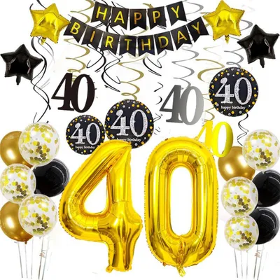40. Geburtstag Dekoration Set – Banner, Ballons & Girlanden