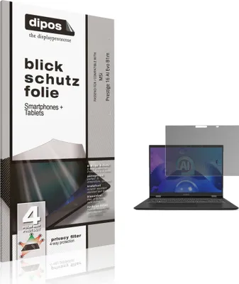 Produktbild von Blickschutzfolie für MSi Prestige 16 AI Evo B1m matt Schutzfolie Folie Display Schutz dipos