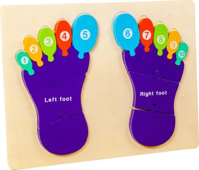 Produktbild von Montessori Holz-Puzzle - Mit Fußabdruck, Zahlen & Formen - Für Kleinkinder, Eltern-Kind-Aktivität & Lernspielzeug
