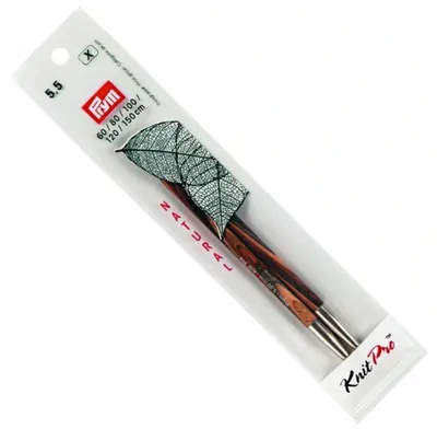 Produktbild von Prym 223307, Rundstricknadel, Mehrfarbig, Metall, Holz, 116 mm, 5,5 mm, 2 Stück(e)
