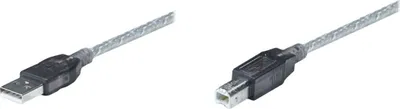 Zdjęcie produktu dla Manhattan 510424, 11 m, USB A, USB B, USB 2.0, Męska/Męska, Srebrny