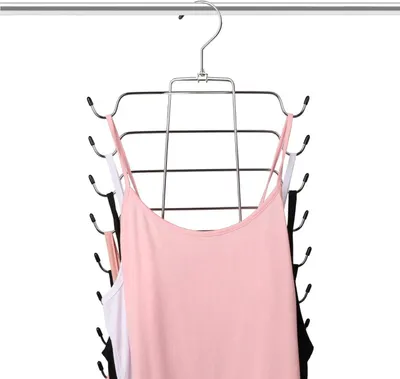 Produktbild von Faltbare Kleiderbügel aus Edelstahl, platzsparend, für Tanktops, Camisoles, BHs, Kleiderschrank-Organizer