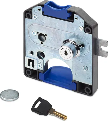 Produktbild von Münzschloss 110 x 125 x 18 mm rechts schließend für 1 € Münzen Pfandschloss Münzpfandschloss Spindschloss von SOTECH