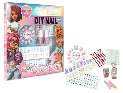 Zdjęcie produktu dla Zestaw do paznokci manicure DIY tipsy naklejki lakiery Ponad 150 el. WOW / WOW00017