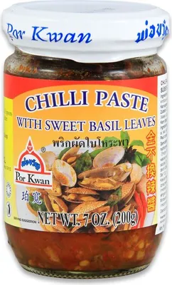 Produktbild von [ 200g ] POR KWAN Chili Paste mit süßem Basilikum / Chilli Paste with Sweet Basil