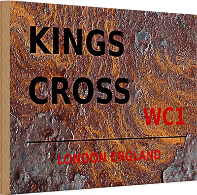 Produktbild von Holzschild London 30x20cm England Kings Cross WC1 Rost