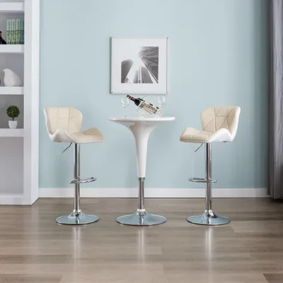 Immagine prodotto di Maison Exclusive - 2 sgabelli da bar in ecopelle color crema