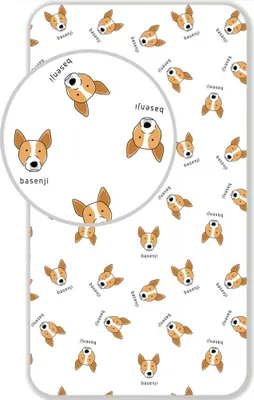 Produktbild von Basenji Spannbettuch - 90 x 200 cm - Einzel - Baumwolle