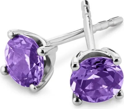 Produktbild von Orolino Ohrringe 585/- Gold 1,4cm weiß Amethyst lila 067320126