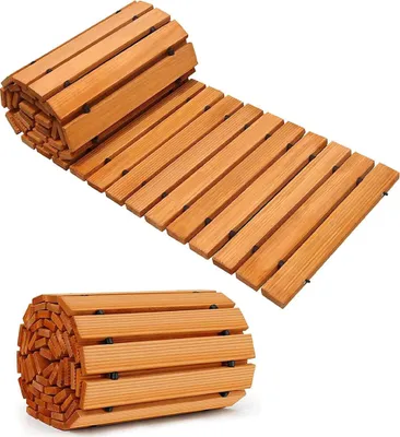 Produktbild von Bituxx Gartenweg ausrollbar Zedernholz geriffelt 250x45cm Braun MS-18836