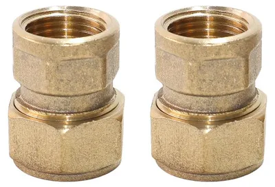 2er Set Messing-Übergangsverschraubung 20 mm x 1/2" IG
