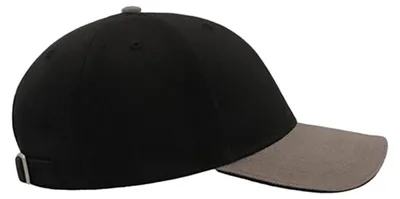 Image de Casquette de baseball Atlantis Liberty à 6 panneaux, en coton brossé LT901 (taille unique) (noir/gris)