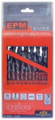 Zdjęcie produktu dla Zestaw Wierteł Hss Do Metalu 1-13 Mm 25 Sztuk - E-500-1225