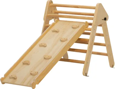 Produktbild von Kinder-KlettersetausHolzmitDreiecks-LeiterundzweiseitigerRampe,fürKinderimAltervon18-48Monaten