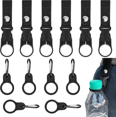 Produktbild von Flaschenhalter Nylon 12 Stück, schwarz, Karabinerhaken, für Outdoor
