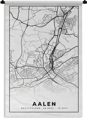 Produktbild von MuchoWow® Wandteppich Wandbehang Aalen - Karte - Stadtplan 60x90 cm Tapisserie Dekoration Wandtuch - Foto-Teppich - Abwaschbar