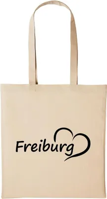 Produktbild von Huuraa Baumwollbeutel Freiburg Geschenk Einkaufstasche Natural 10 Liter Baumwolle Freiburg Accessoire