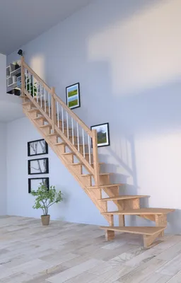 Produktbild von Holztreppe Lindos (Eiche) in  1/4 gewendelter Ausführung links-100 cm-Holz-Edelstahl Geländer weiß-ohne Setzstufen