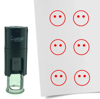 Obrázek produktu pro CombiCraft Stamp Smiley není přítomen 10mm kulatý - červený inkoust