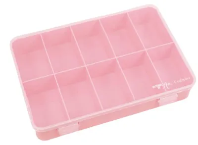 Aufbewahrungsbox mit 10 Fächern, 26,5x17,8x4,2 cm, rosa