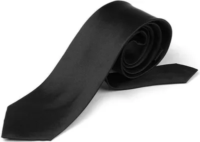 Image de Cravate en satin 8 cm pour homme, cravate classique pour le bureau ou les événements festifs, noire, taille unique Diademita
