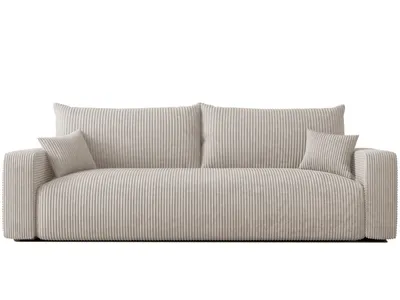Produktbild von IDOHOME-Freistehendes Polstersofa PIANO mit Schlaffunktion und Stauraum 3-Sitzer Sofa Schlafsofa Wohnzimmer Moderner Cordstoff Poso 100 Beige