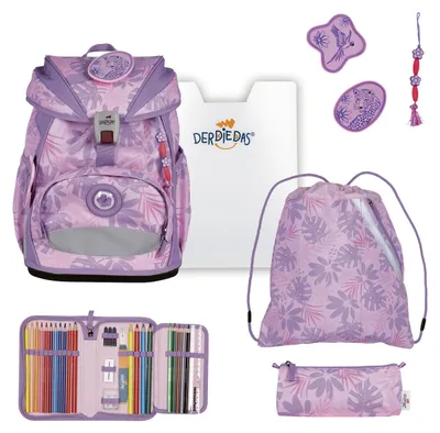 Productafbeelding van DerDieDas schooltas ErgoFlex Light Set 6-delig Safari Vibes roze