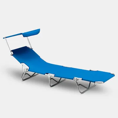 Produktbild von Sonnenliege Strandliege Klappbar mit Sonnendach Aluminium Verona Lux