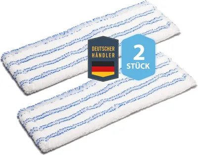 Obrázek produktu pro Náhradní hadříky na mop, sada 2 kusů, 40 cm, z mikrovlákna, vhodné pro laminátové, dlaždicové a dřevěné podlahy