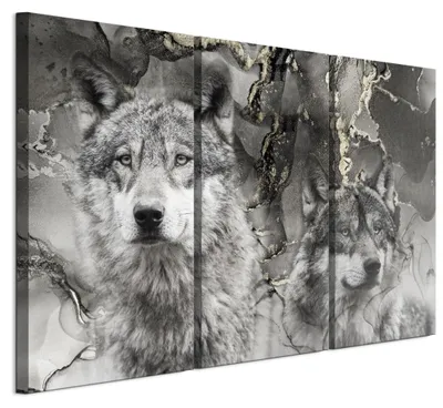 Immagine prodotto di Set di 3 quadri decorativi LUMASOUL per soggiorno, con soggetti animali, dimensioni 17x90x60 cm. Set di 3 stampe su tela per camera da letto, corridoio, ufficio e cucina