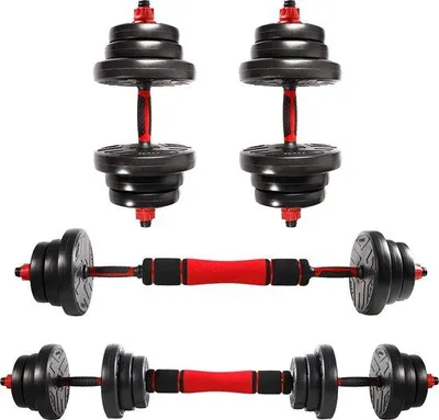 Produktbild von Unyqoos® verstellbares 2‑in‑1 Hantelset 20/30/40 kg – Kurzhanteln & Langhantel, vinylbeschichtete Gewichtsscheiben, Schaumgriff, Double‑Lock Verschlüsse