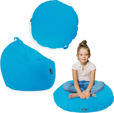 Produktbild von Sitzsack mit füllung 2 in 1 Sitzkissen Bean Bag Outdoor Indoor Wasserfest | Königsblau 100cm