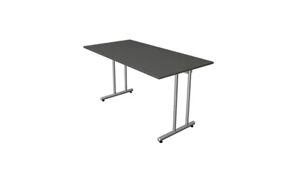 Produktbild von Kerkmann Smart office Schreibtisch anthrazit rechteckig, C-Fuß-Gestell silber 140,0 x 70,0 cm