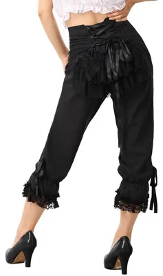 Produktbild von Solidchoice – Damen Gothic Steampunk Hose mit elastischem Bund