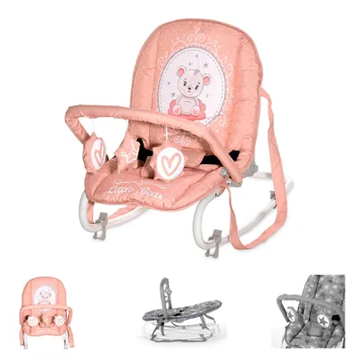 Produktbild von Lorelli Babywippe fr Neugeborene bis 9kg, Babyschaukel Eliza mit verstellbarer Rckenlehne, Wippe ab Geburt, rosa