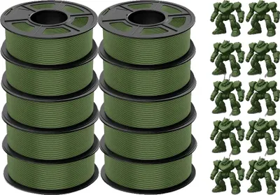 Obrázok produktu pre filament pre 3D tlačiarne, priemer 1,75 mm, vysoká tekutosť a odolnosť, PLAMT olivovo zelená