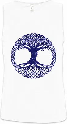 Produktbild von Urban Backwoods Yggdrasil Tree Logo V, Ärmelloses T-Shirt, Farbe: Weiß, Größe: L