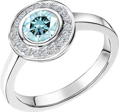 Produktbild von V Ring 925/- Sterling Silber rhodiniert Blautopas und Weißtopas