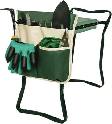 Immagine prodotto di Borsa porta attrezzi per panchina da giardino, colore: verde a strisce beige