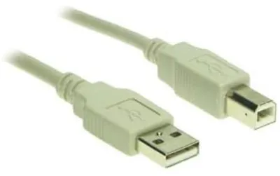 Produktbild von USB 2.0 Kabel Typ A auf B Stecker 3m Weiß für 480 MBit/s Datenübertragung