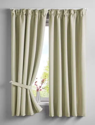 Produktbild von 2er Set Verdunkelungsvorhänge Blickdicht »NewYork« verdeckte Schlaufen Beige HxB 160x140 cm Thermo-Gardine Blackout  schalldämmend Kräuselband Raffhalter, 202020610-2