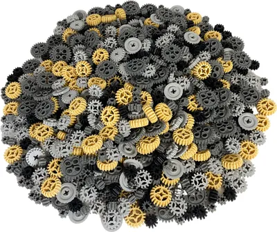 A pile of assorted LEGO Technic gears.