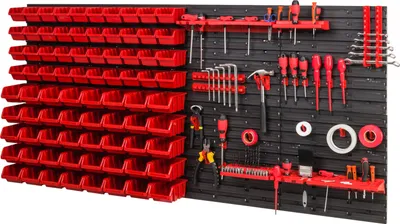 Produktbild von Stapelboxen Wandregal Box Sichtlagerkästen Schüttenregal Lagersystem 80 Boxen