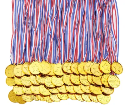 Obrázok produktu pre Zlaté medaile pre deti, 52 kusov, s retiazkou