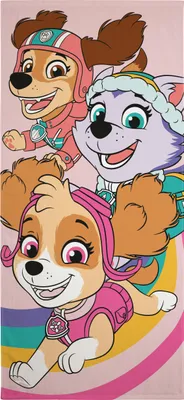 Produktbild von Paw Patrol - Skye, Everest & Zuma Kinder Strandtuch Badetuch Handtuch 100% Baumwolle 140 x 70 cm Rosa