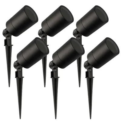 Produktbild von Ledvion 6er Set Gartenstrahler mit Erdspieß IP65 GU10 ohne Leuchtmittel